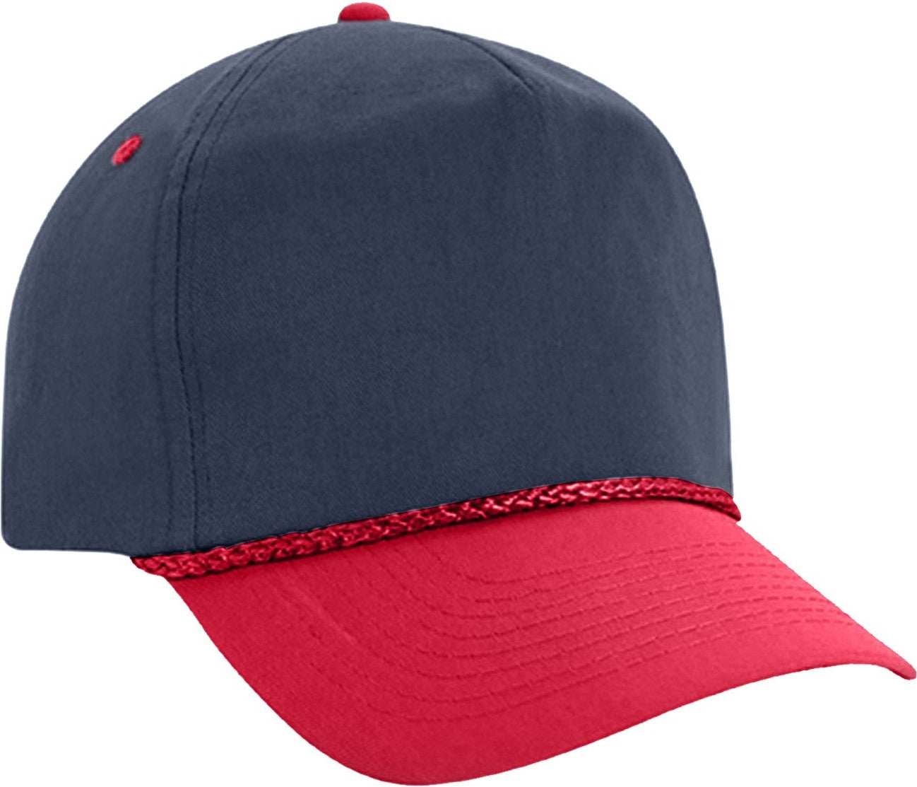 Cobra Cap Tsg-2 5 Panel Twill Snap Back 2tone Rope - Navy Red