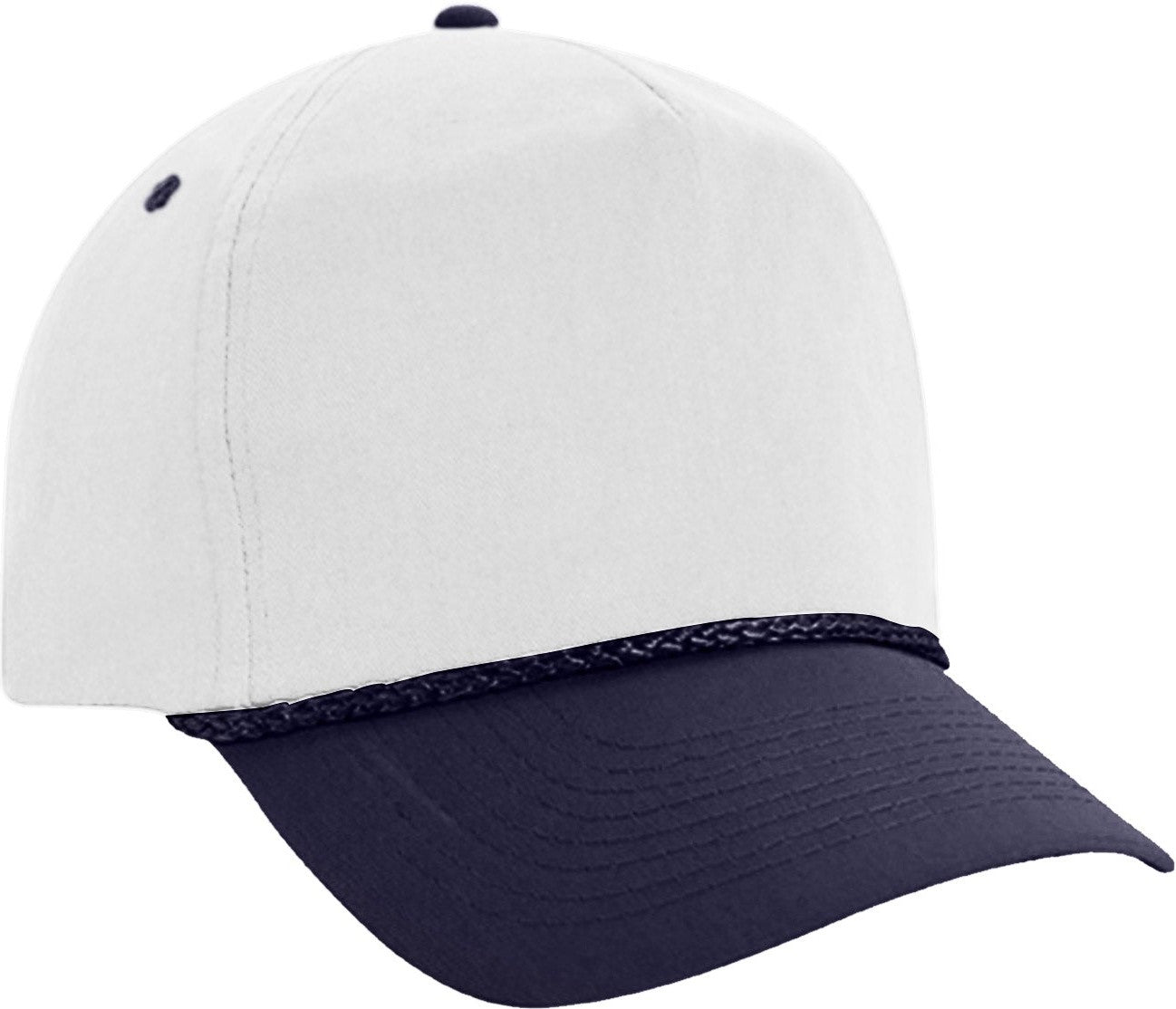 Cobra Cap Tsg-2 5 Panel Twill Snap Back 2tone Rope - White Navy