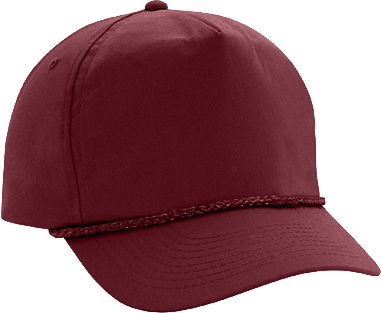 Cobra Cap Tsg 5 Panel Twill Snap Back Golf Rope Caps - Maroon Fused Buckram Nobraid