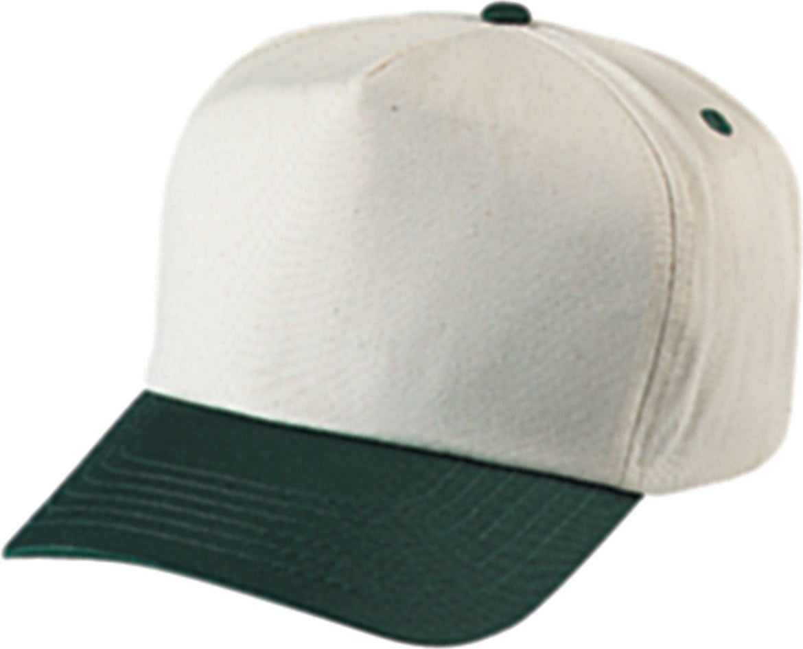 Cobra Cap Tsg-n 5 Panel Nat. Crown/color Visor - Natural Dark Green