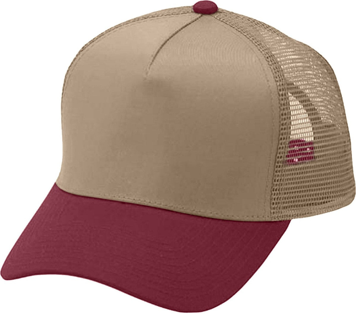 Cobra Cap Tsp-m 5 Panel Twill Prolook Mesh Back - Khaki Maroon - Khakimaroon