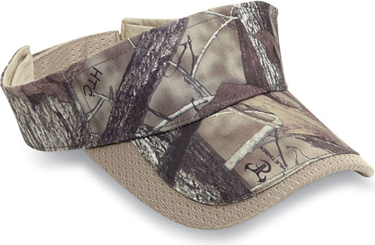 Cobra Cap Tt-vis 3 Panel Polyester True Timber Visor - Htcf Camo Khaki
