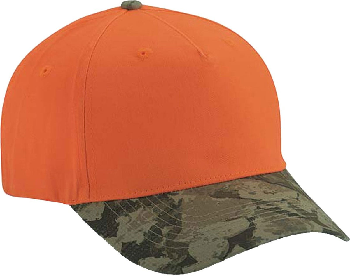 Cobra Cap Ttv-c 5 Panel Twill Camo Looptape - Flame Orange Bs