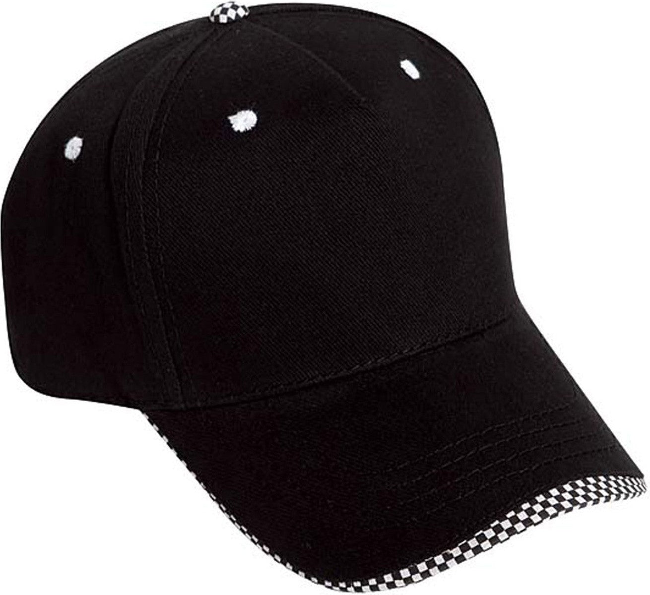 Cobra Cap Tws-k 5 Panel Tws with Checkered Flag - Blackcheckerwave