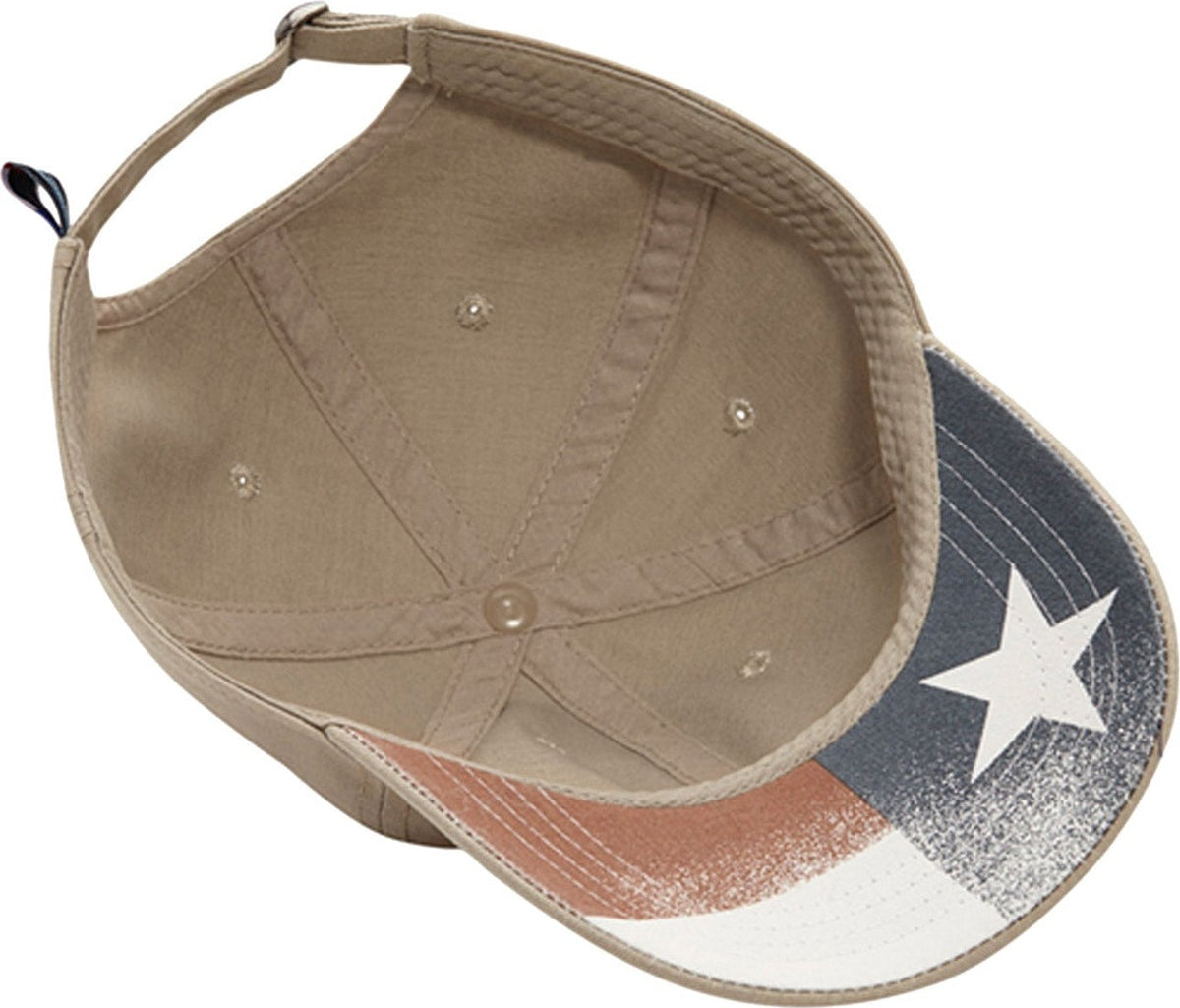Cobra Cap Tx-gpr Gap Style Chino Washed Relaxed - Khaki Texas Flag