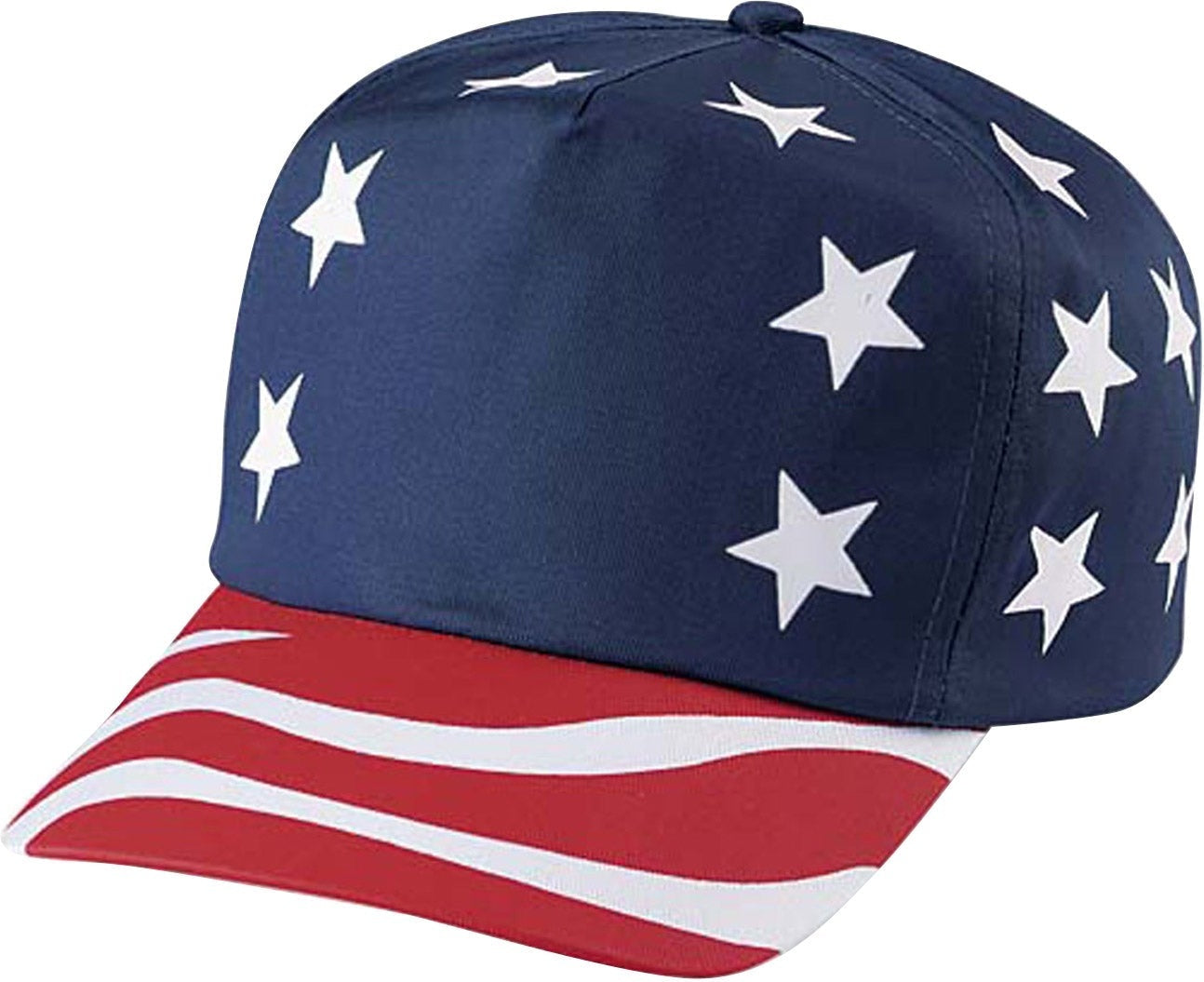 Cobra Cap Usa-5 5 Panel Usa Flag Caps - Red White Navy