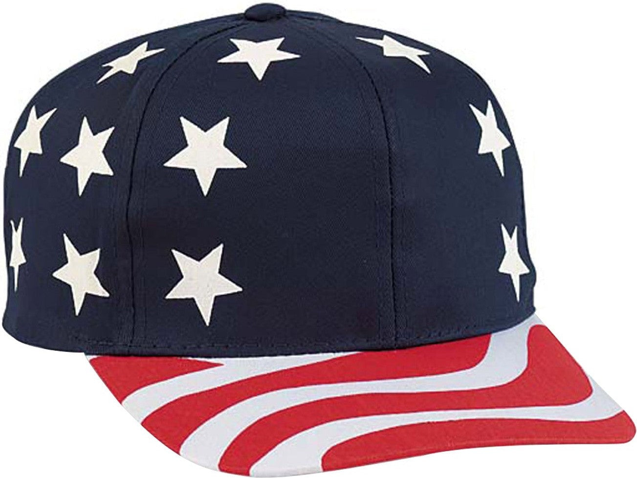 Cobra Cap Usa-6 6 Panel Usa Flag Pro Style - Red White Navy
