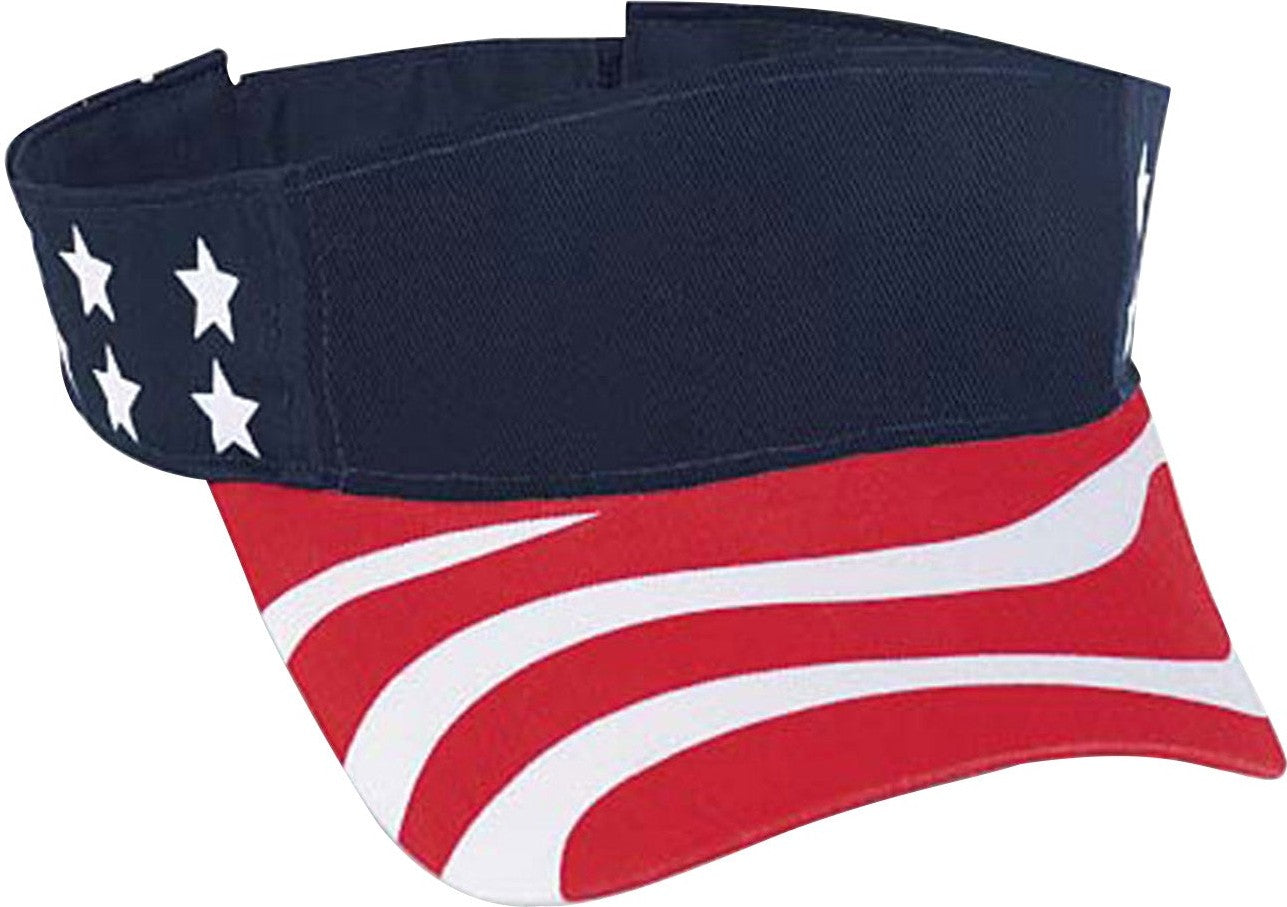 Cobra Cap Usa-v Usa Imprinted Visor - Red White Navy