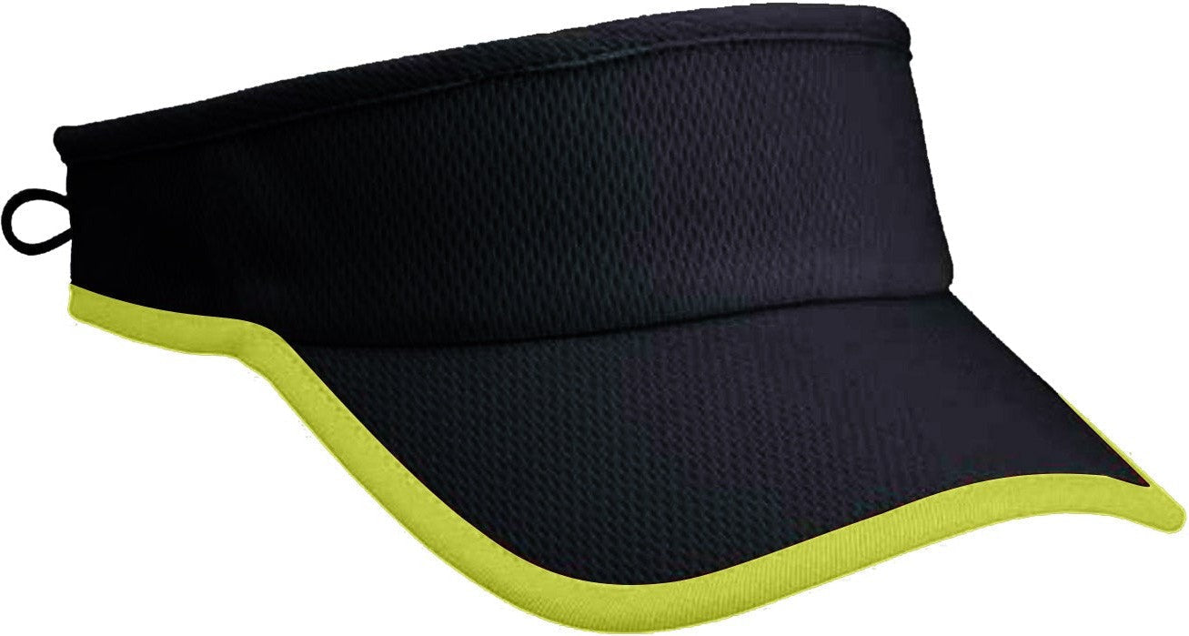 Cobra Cap Vis-q Moisture Wicking Cool Visor - Black Neon Yellow