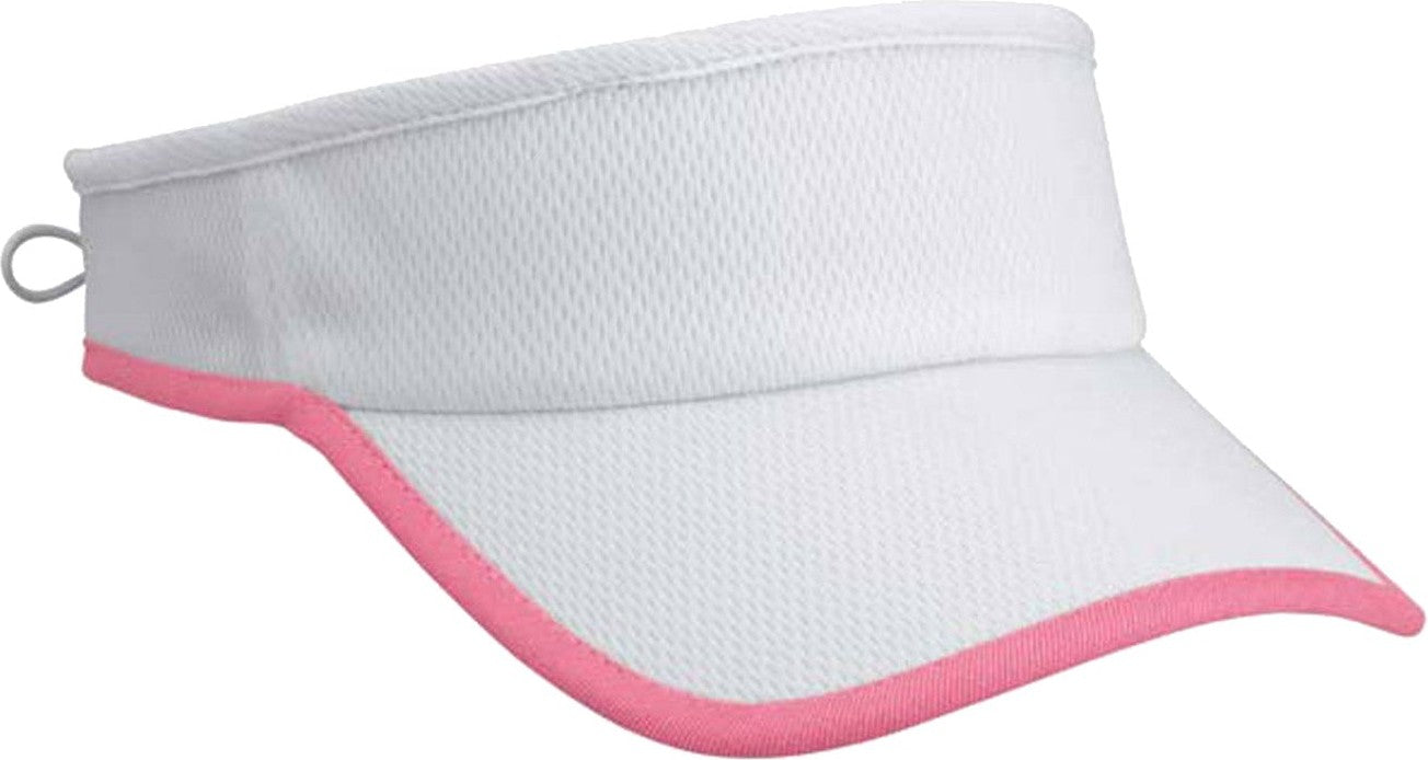 Cobra Cap Vis-q Moisture Wicking Cool Visor - White Charity Pink