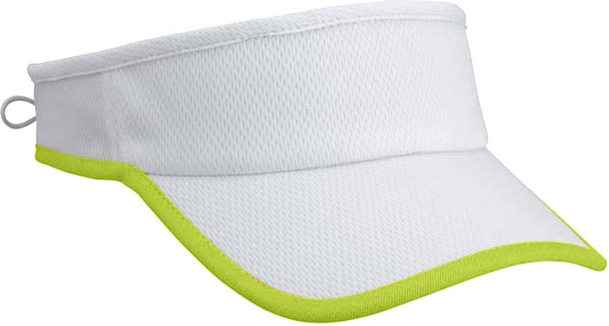 Cobra Cap Vis-q Moisture Wicking Cool Visor - White Neon Yellow