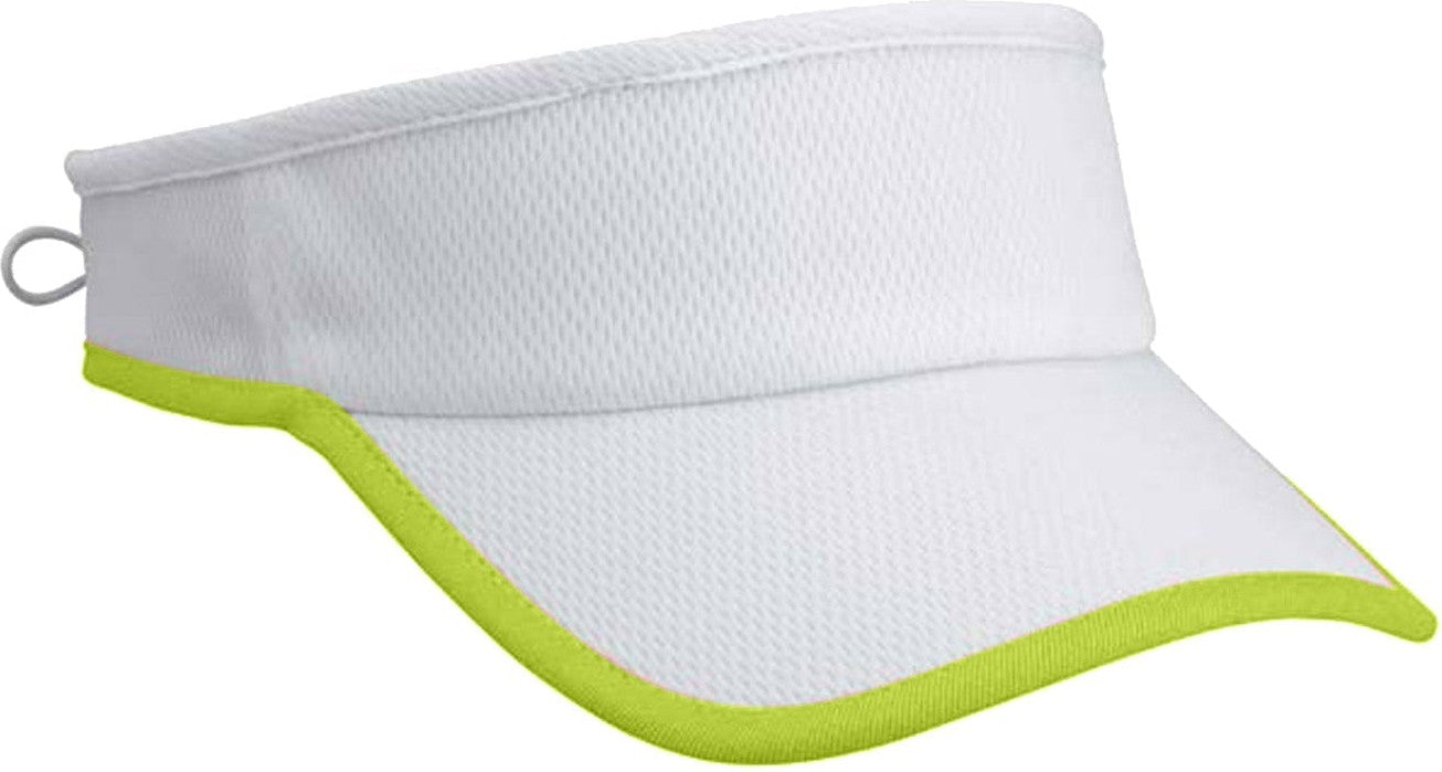 Cobra Cap Vis-q Moisture Wicking Cool Visor - White Neon Yellow