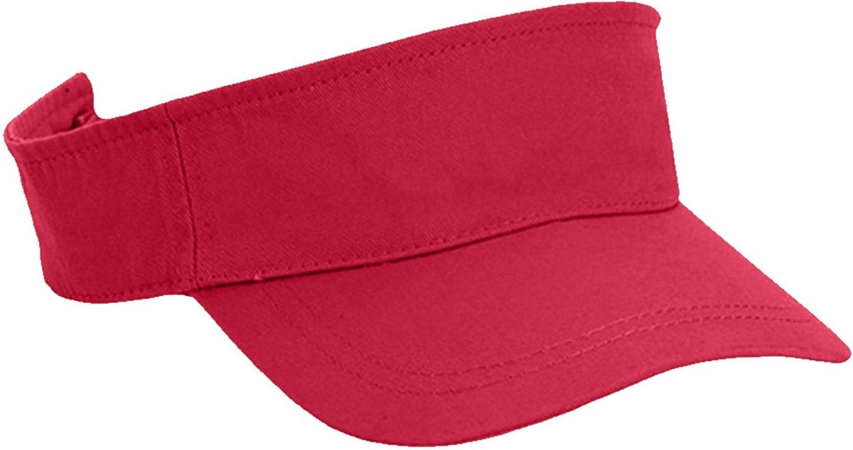 Cobra Cap Vis-w Garment Washed Cotton Visor - Bright Red