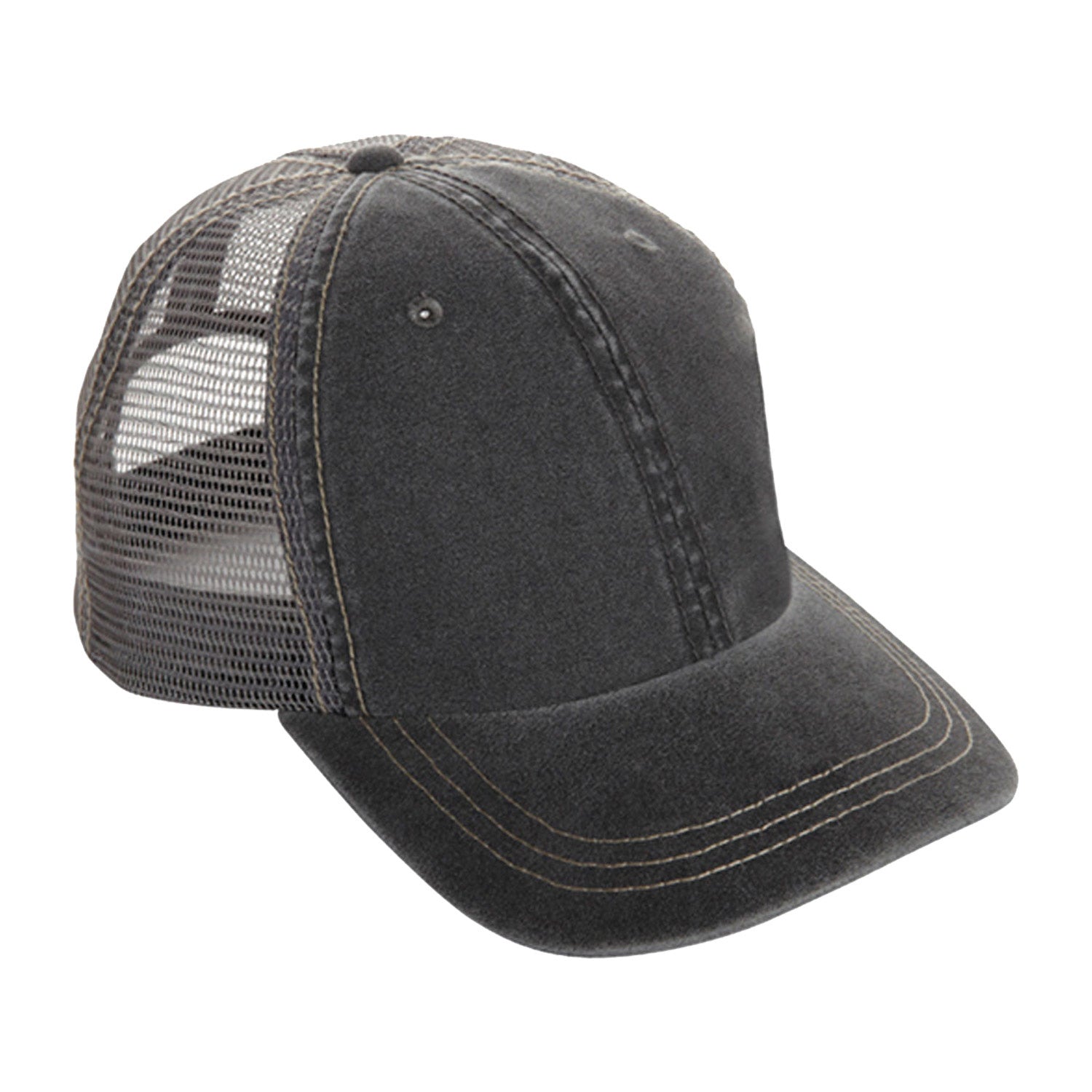 Cobra Cap Wc-m 6 Panel Weatherwashed with - Charcoal