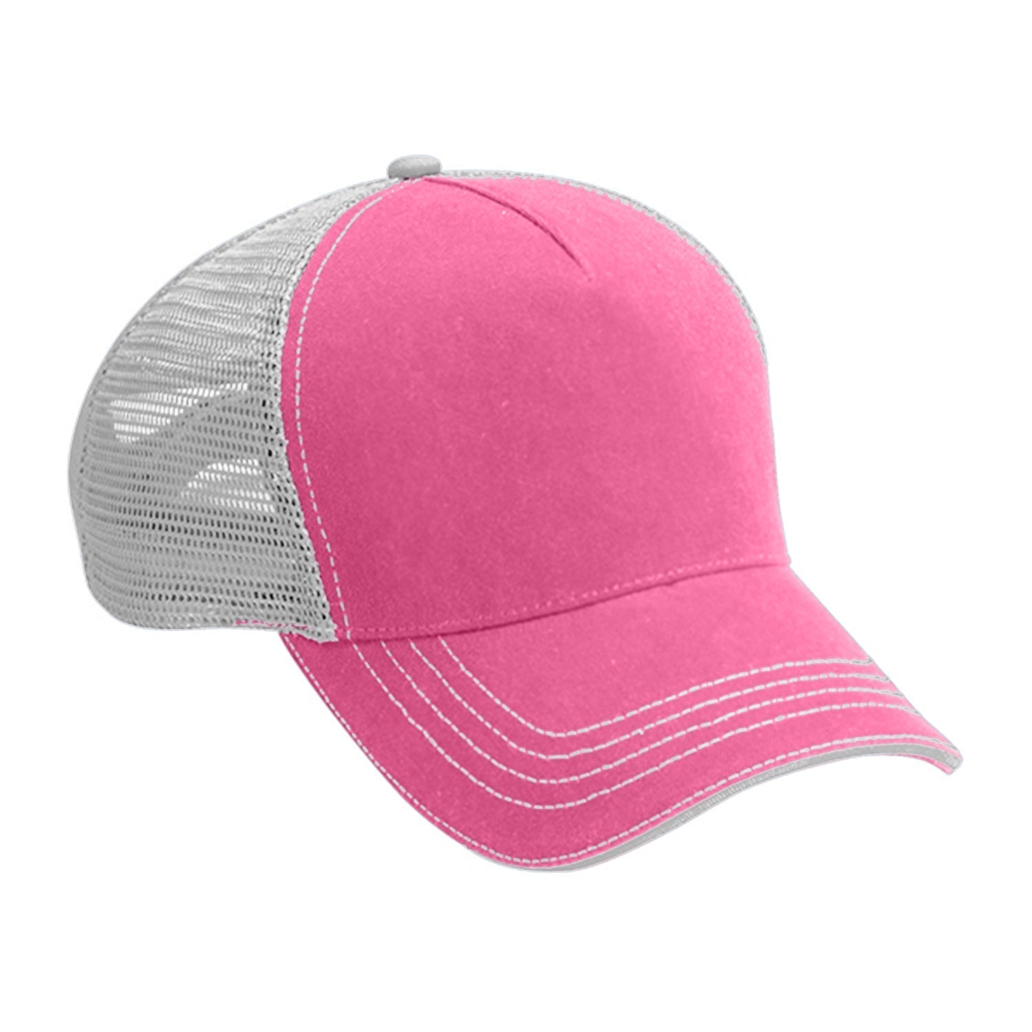 Cobra Cap Wm-5 5 Panel Washed Twill/soft Mesh - Candy Pink White