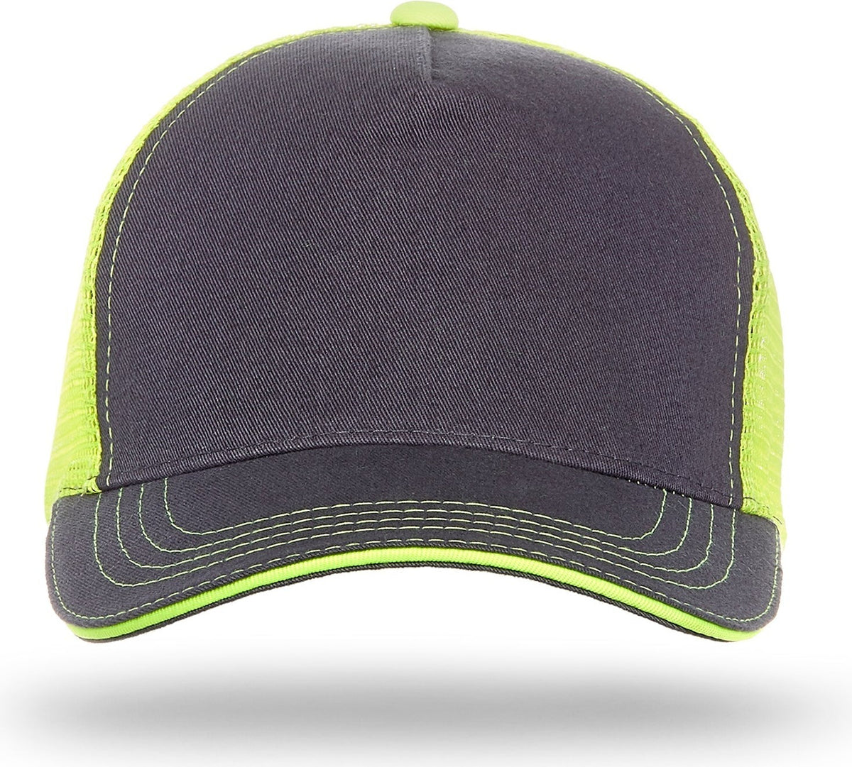 Cobra Cap Wm-5 5 Panel Washed Twill/soft Mesh - Charcoal Neon Yellow