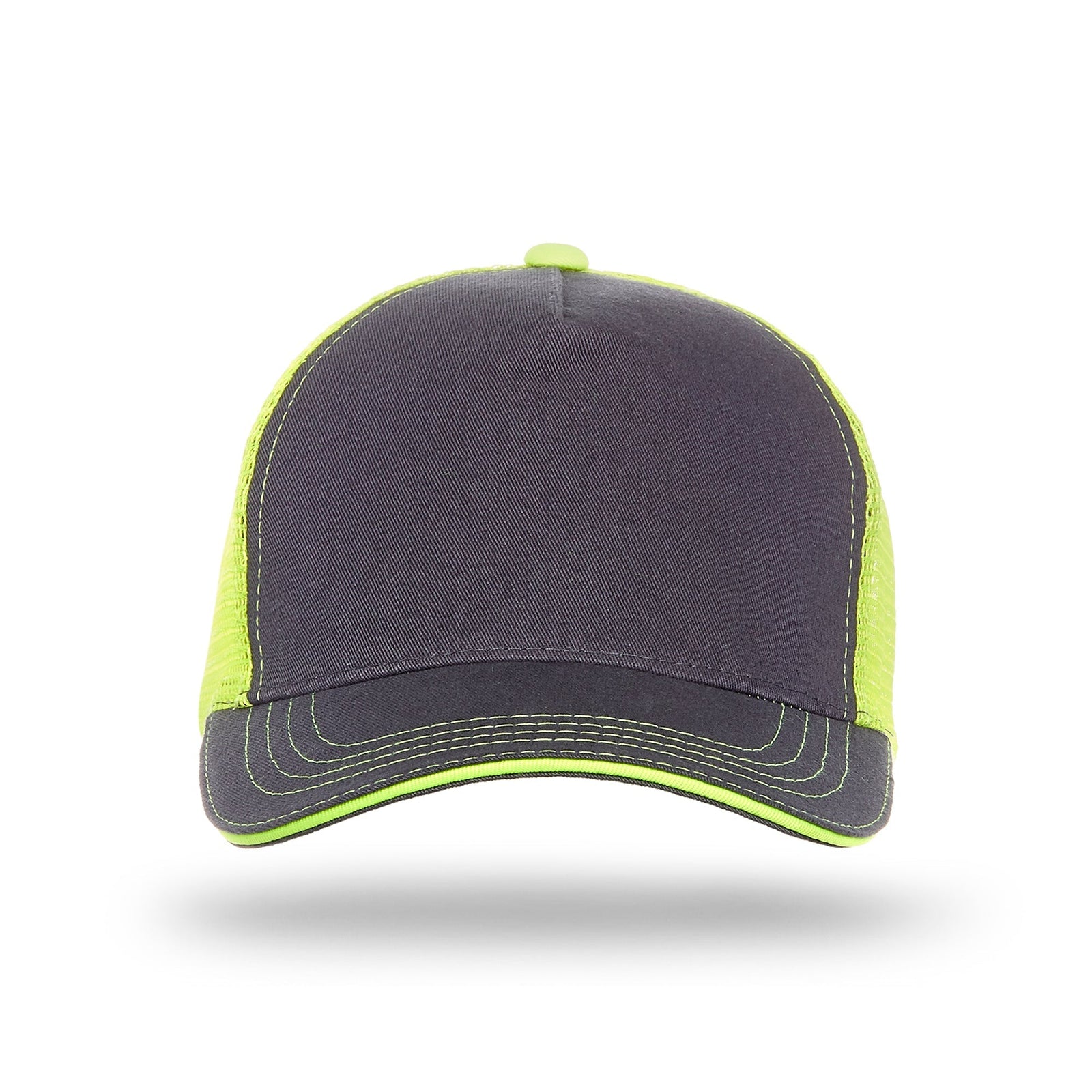 Cobra Cap Wm-5 5 Panel Washed Twill/soft Mesh - Charcoal Neon Yellow