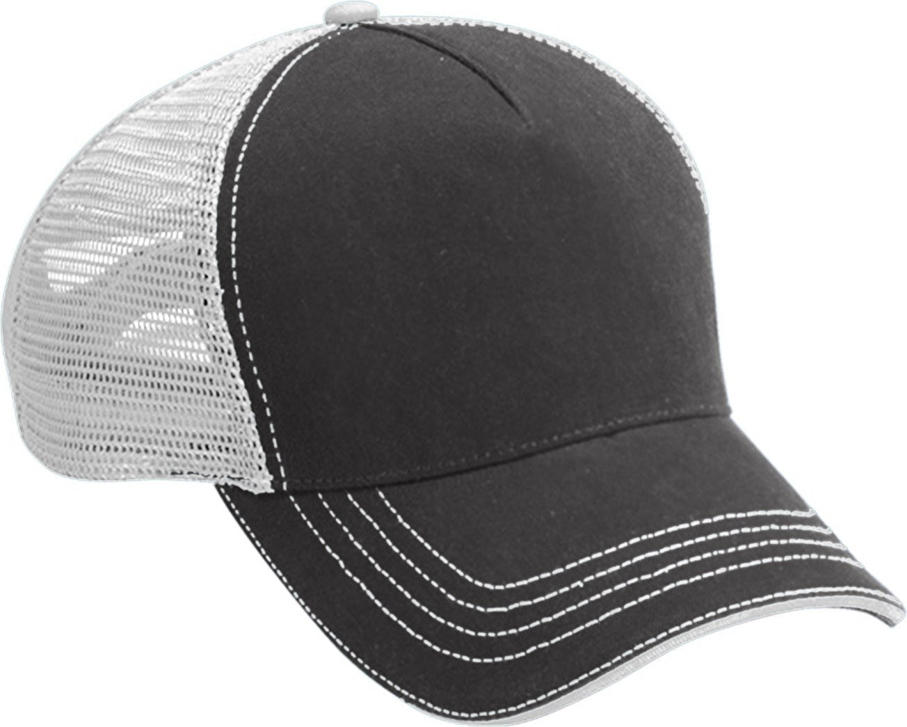 Cobra Cap Wm-5 5 Panel Washed Twill/soft Mesh - Charcoal White