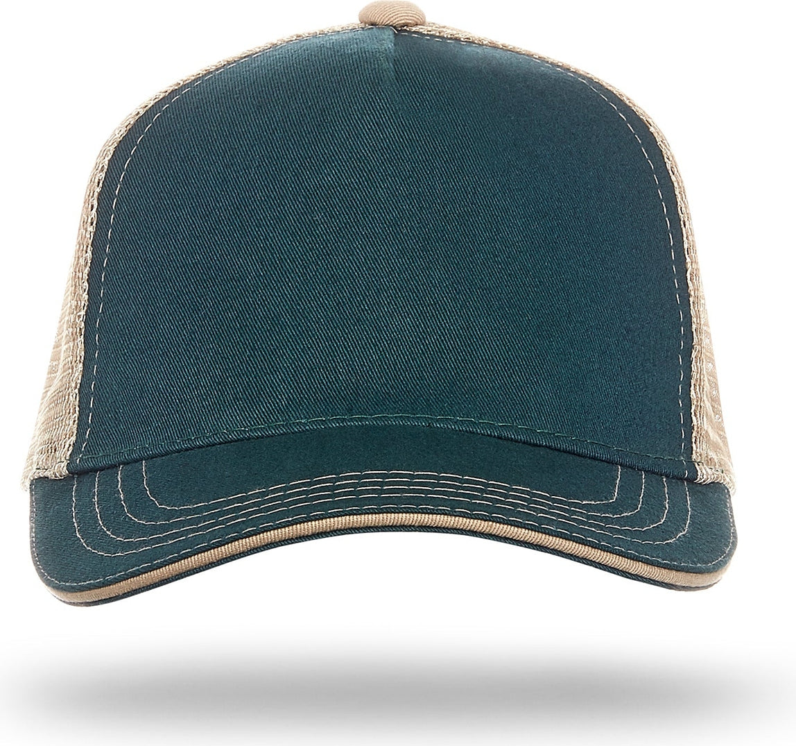 Cobra Cap Wm-5 5 Panel Washed Twill/soft Mesh - Dark Green Khaki