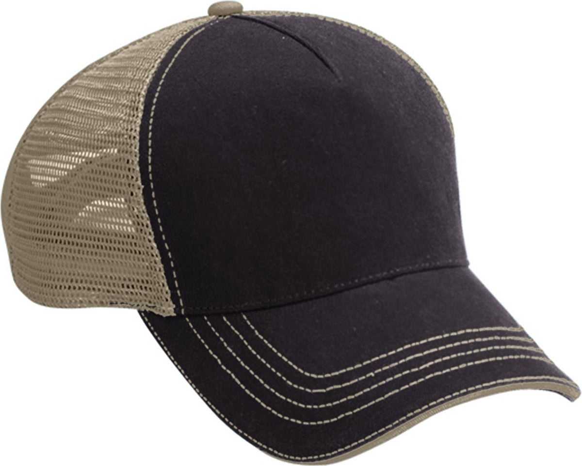 Cobra Cap Wm-5 5 Panel Washed Twill/soft Mesh - Navy Khaki