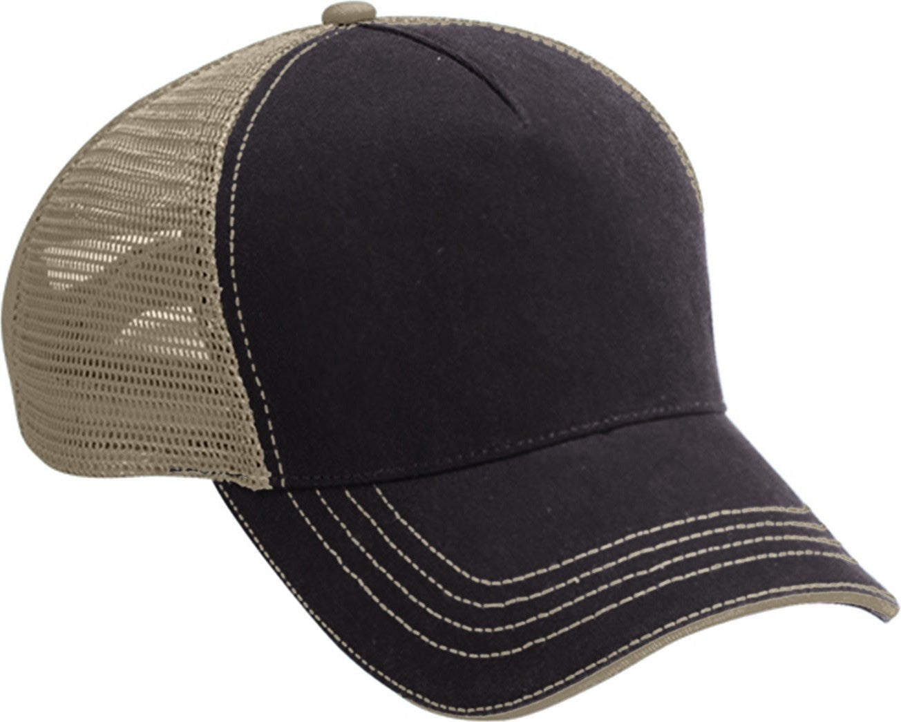 Cobra Cap Wm-5 5 Panel Washed Twill/soft Mesh - Navy Khaki