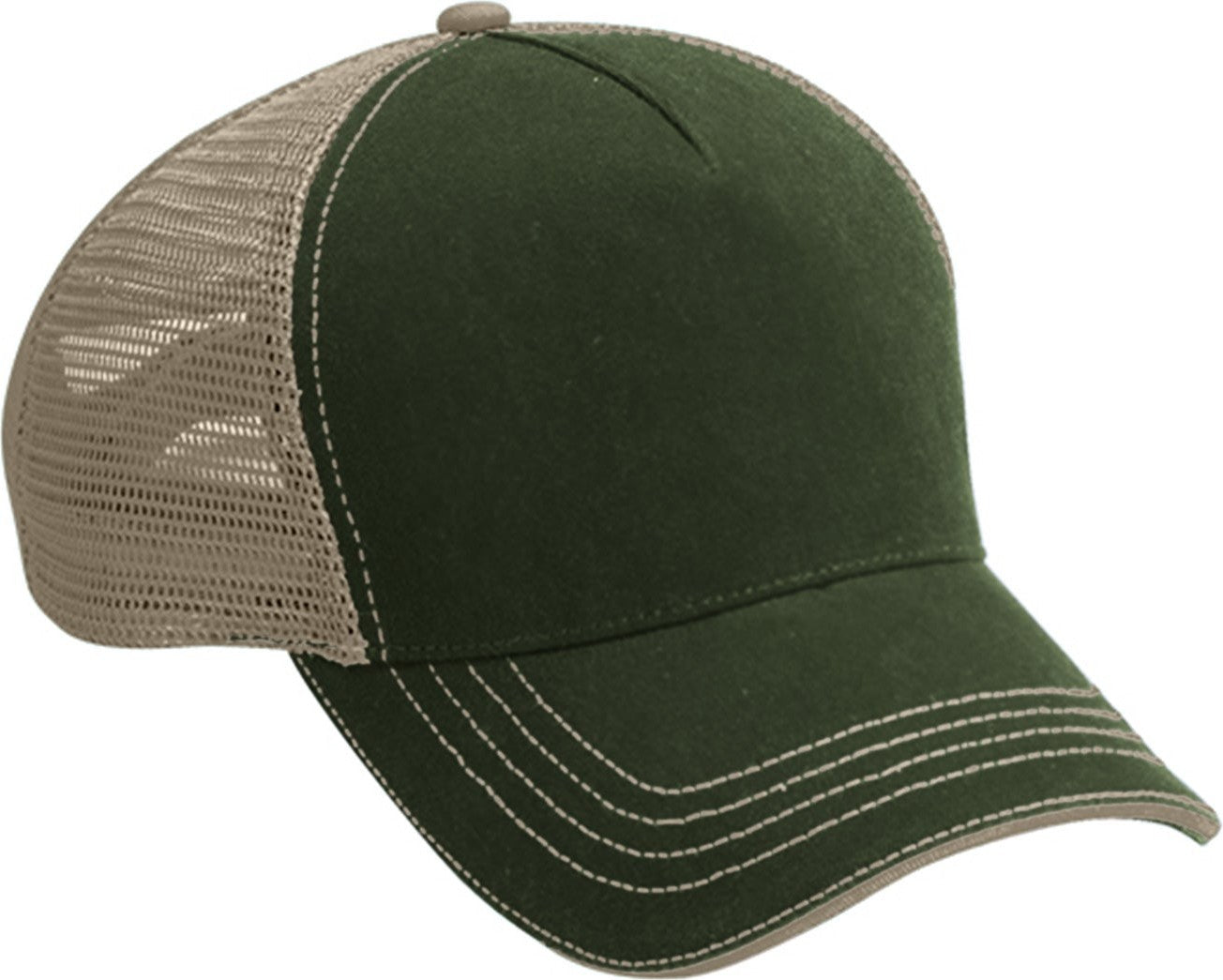 Cobra Cap Wm-5 5 Panel Washed Twill/soft Mesh - Olive Khaki