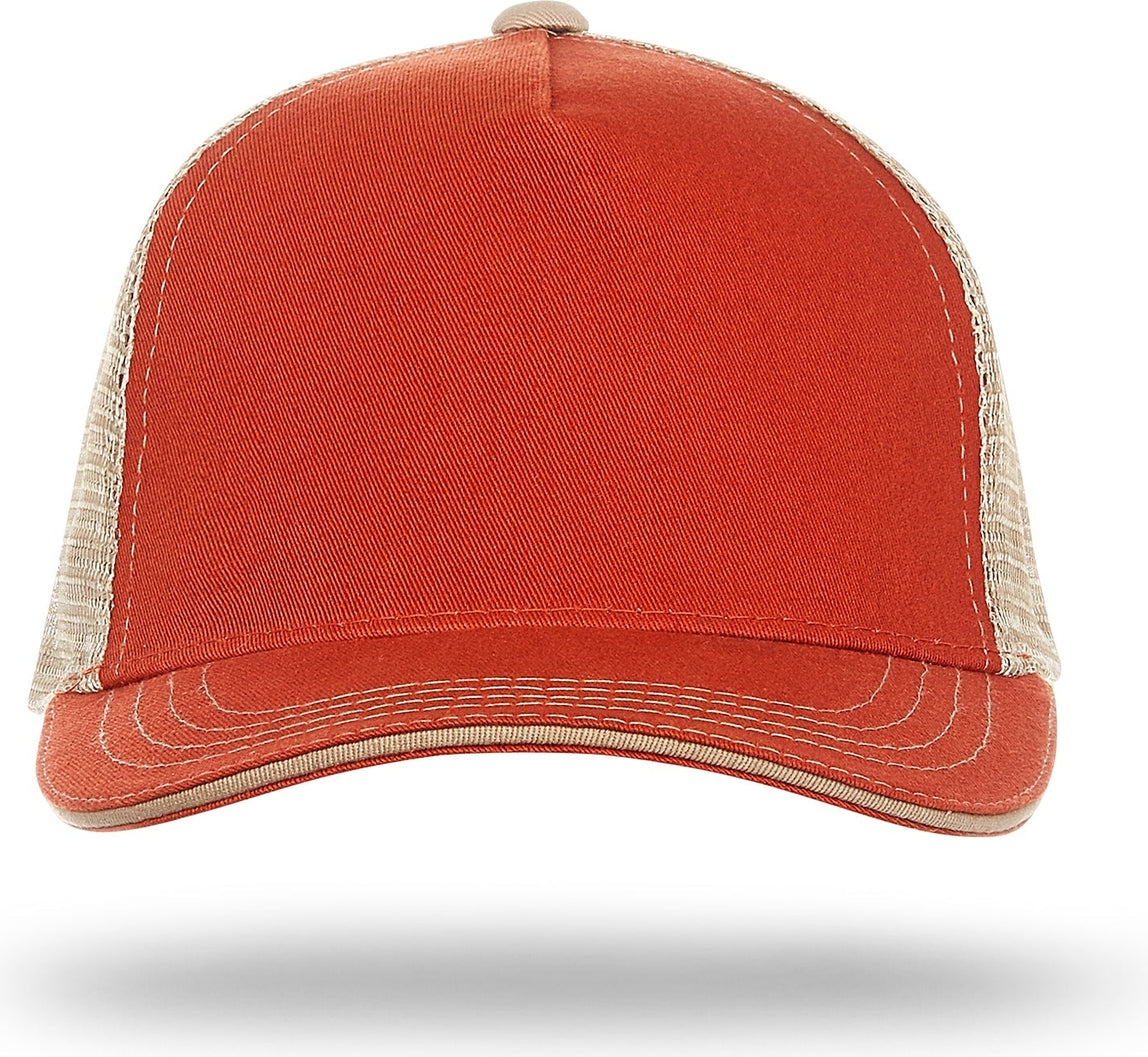 Cobra Cap Wm-5 5 Panel Washed Twill/soft Mesh - Orange Khaki