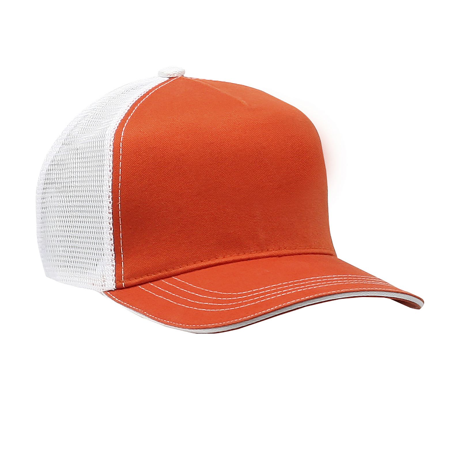 Cobra Cap Wm-5 5 Panel Washed Twill/soft Mesh - Orange White