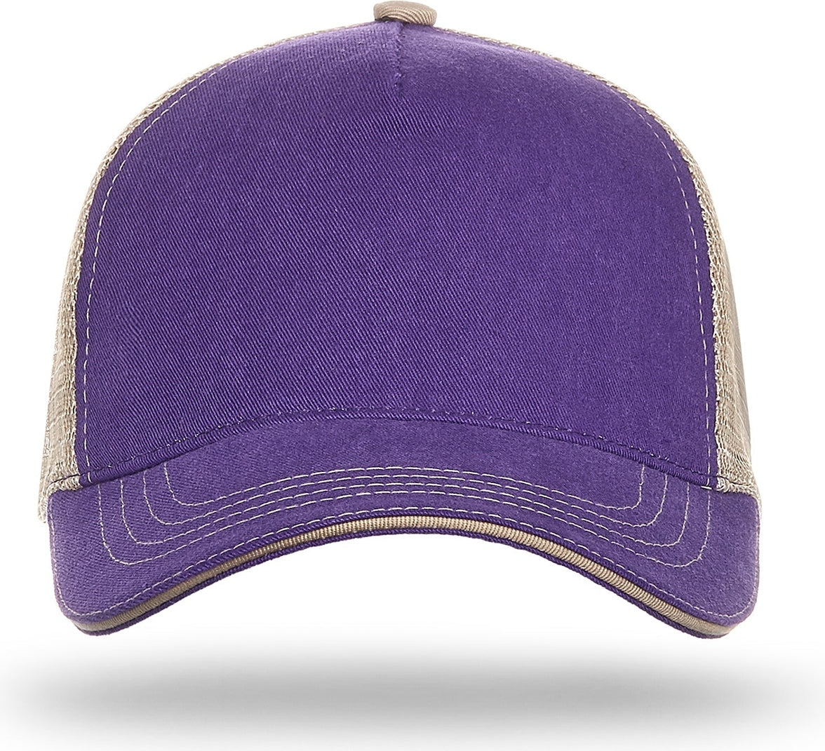 Cobra Cap Wm-5 5 Panel Washed Twill/soft Mesh - Purple Khaki