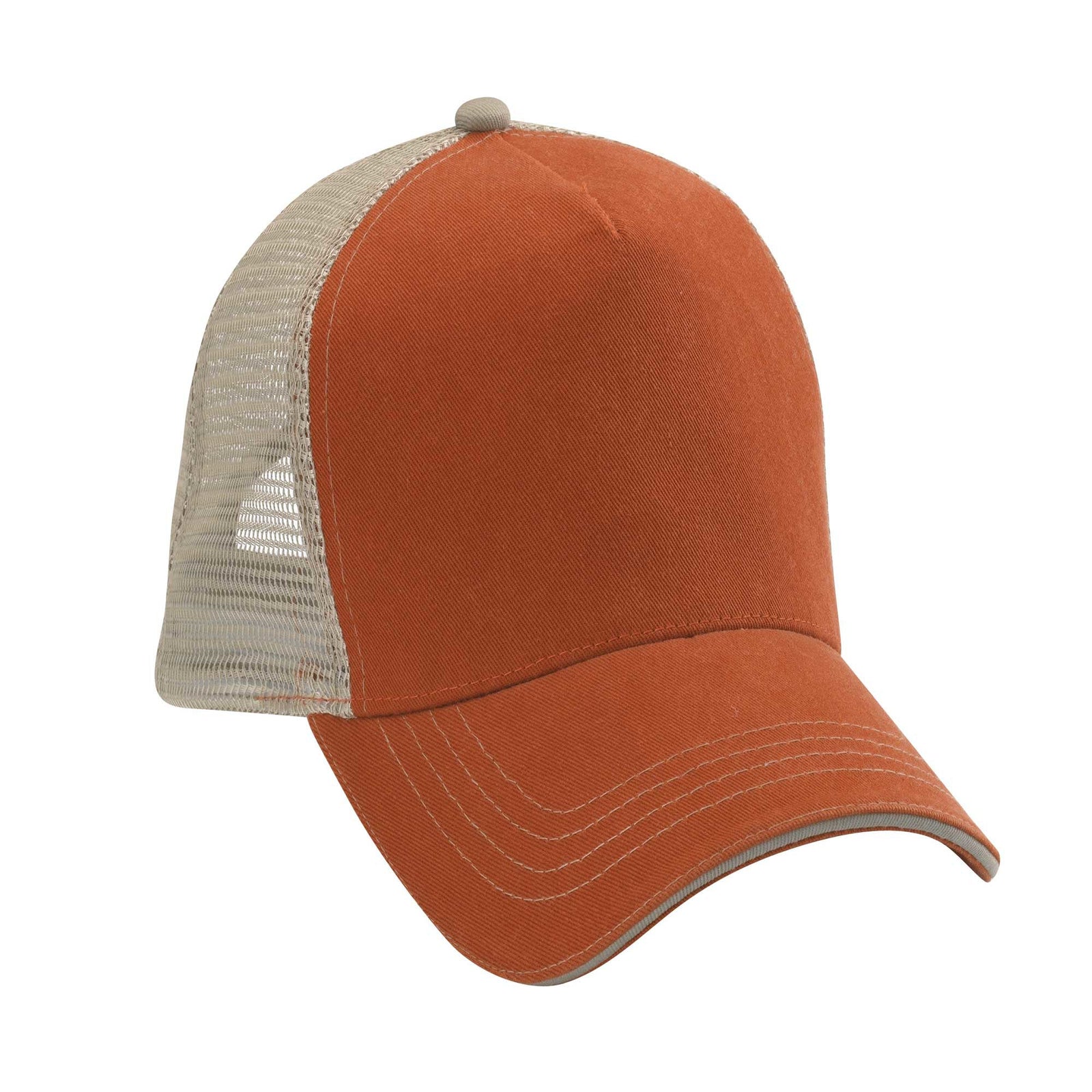 Cobra Cap Wm-5 5 Panel Washed Twill/soft Mesh - Texas Orange Khaki
