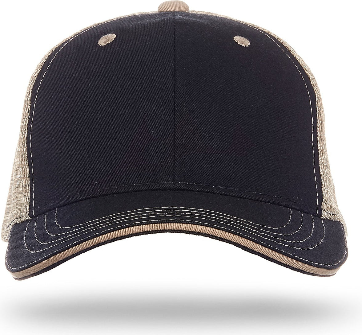 Cobra Cap Wm-6 6 Panel Washed Twill/soft Mesh - Black Khaki