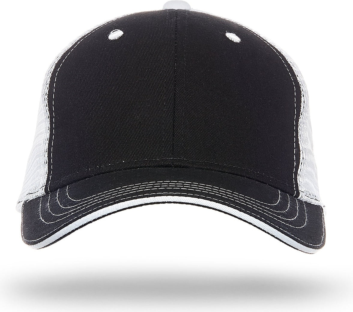 Cobra Cap Wm-6 6 Panel Washed Twill/soft Mesh - Black White
