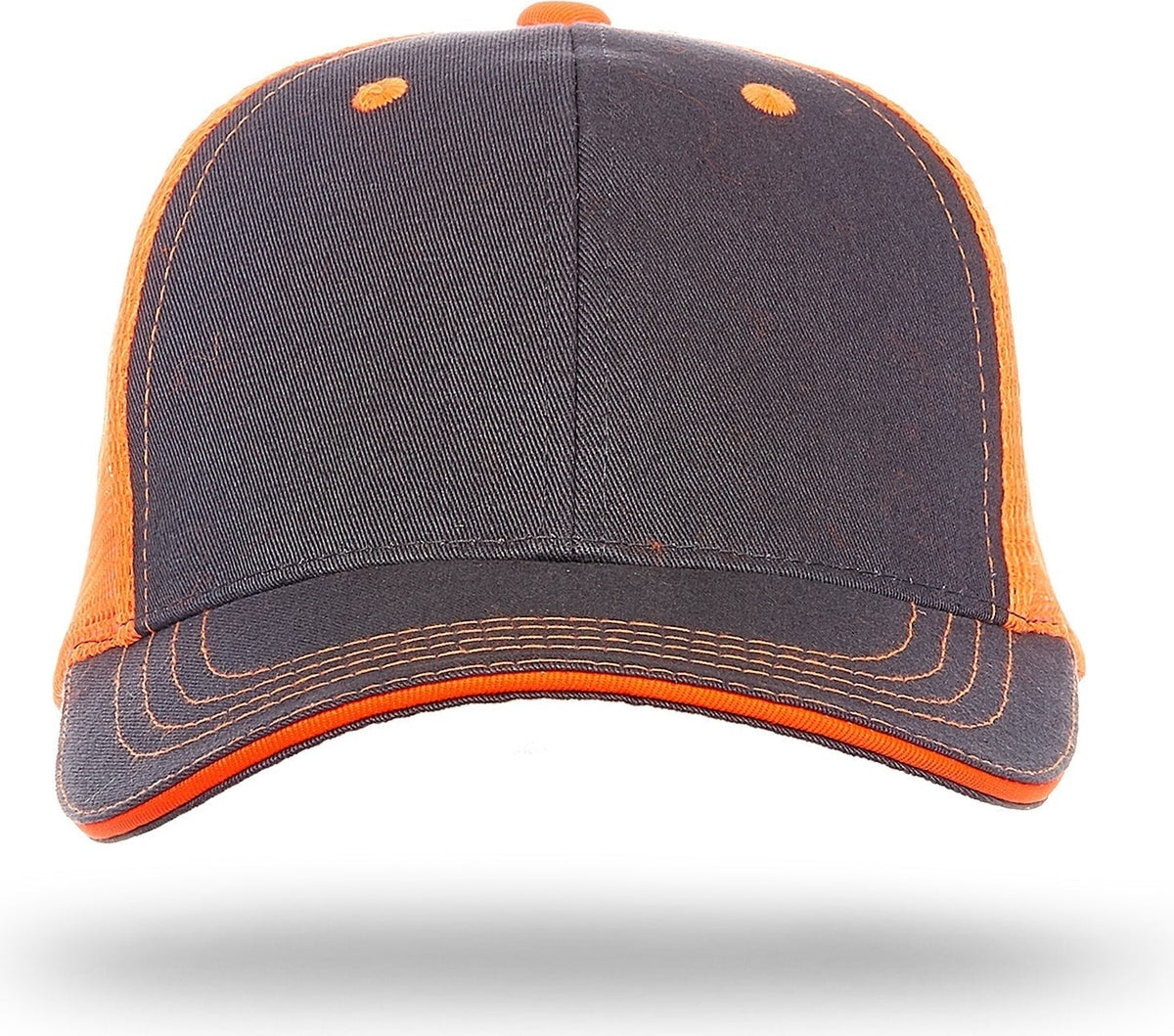 Cobra Cap Wm-6 6 Panel Washed Twill/soft Mesh - Charcoal Neon Orange