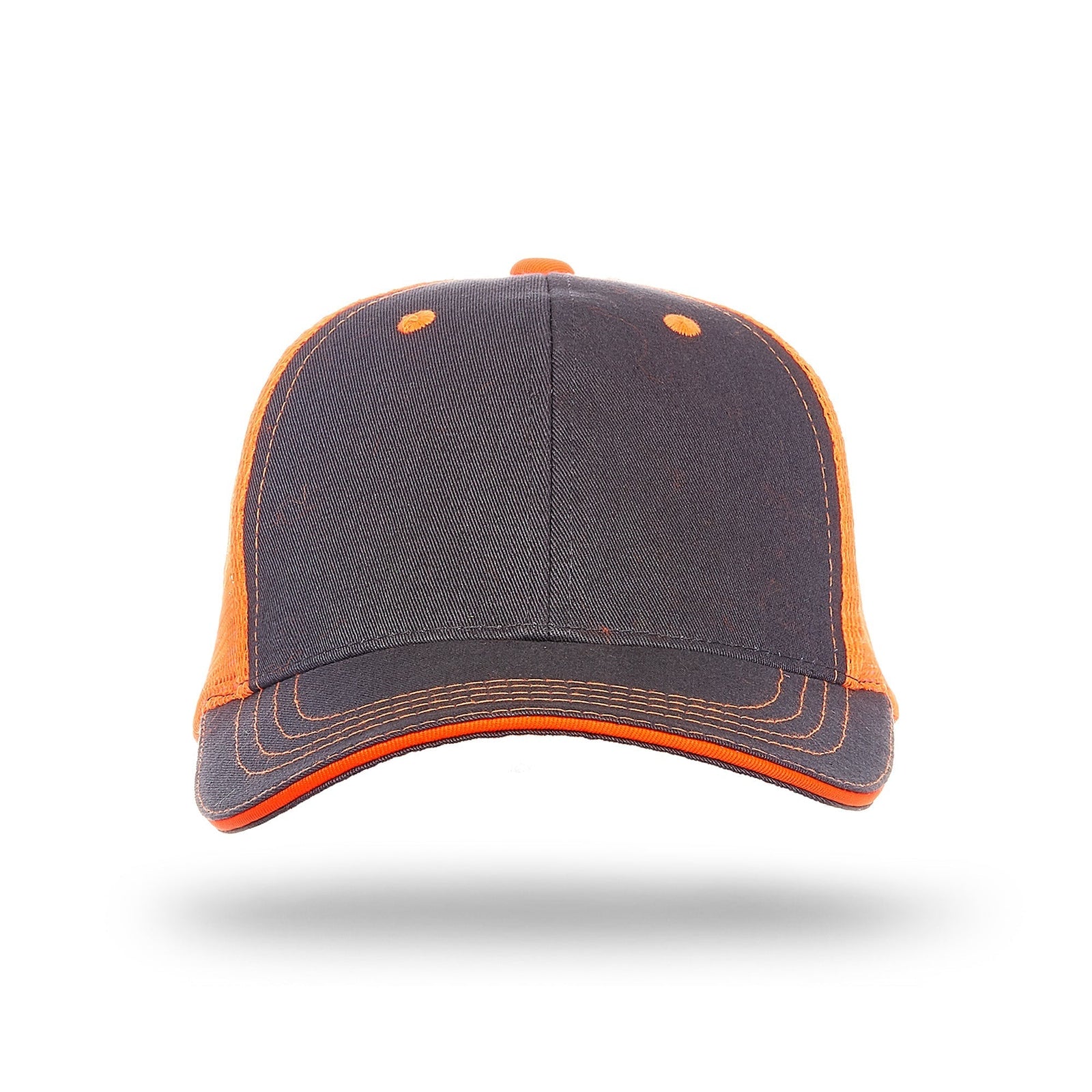 Cobra Cap Wm-6 6 Panel Washed Twill/soft Mesh - Charcoal Neon Orange