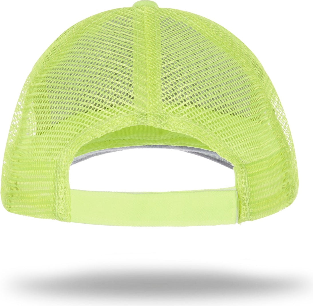 Cobra Cap Wm-6 6 Panel Washed Twill/soft Mesh - Charcoal Neon Yellow