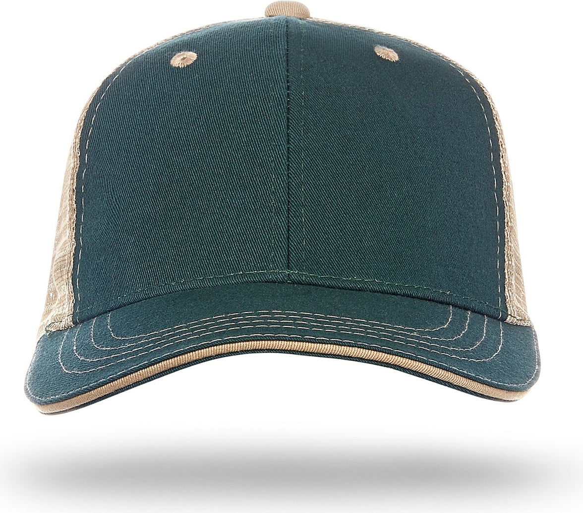 Cobra Cap Wm-6 6 Panel Washed Twill/soft Mesh - Dark Green Khaki
