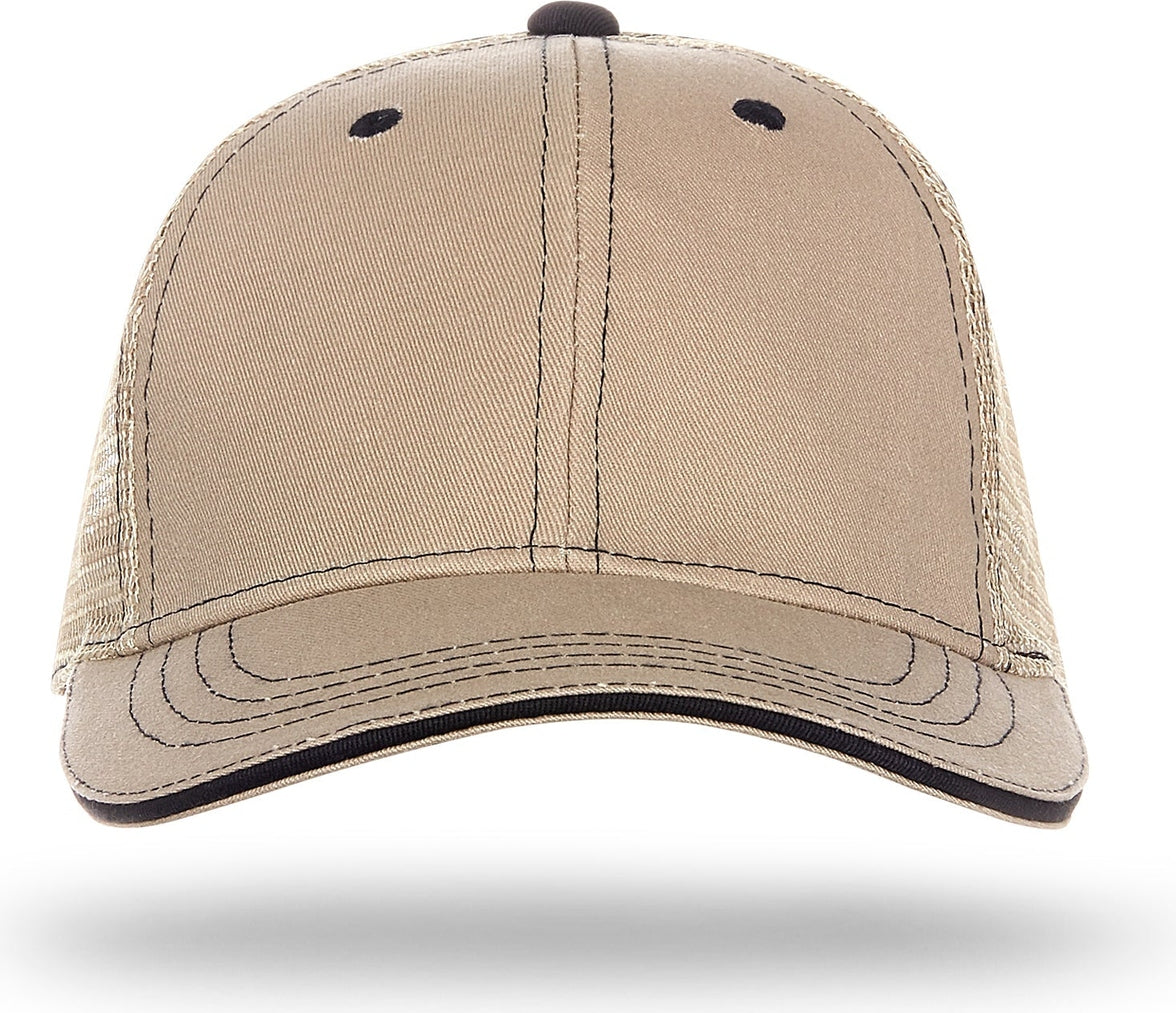 Cobra Cap Wm-6 6 Panel Washed Twill/soft Mesh - Khaki Black