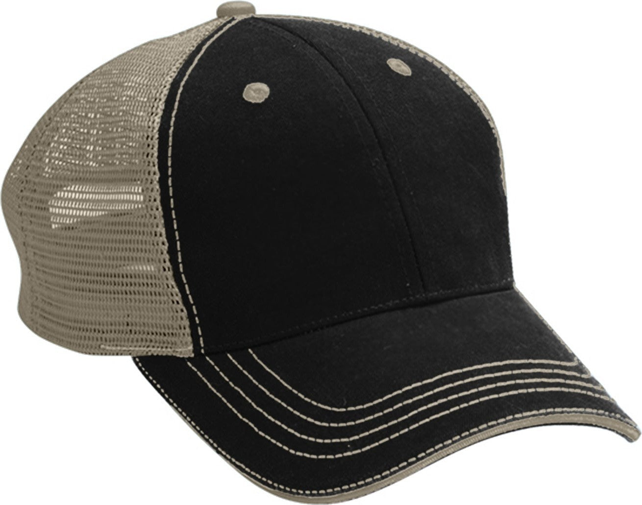 Cobra Cap Wm-6 6 Panel Washed Twill/soft Mesh - Navy Khaki
