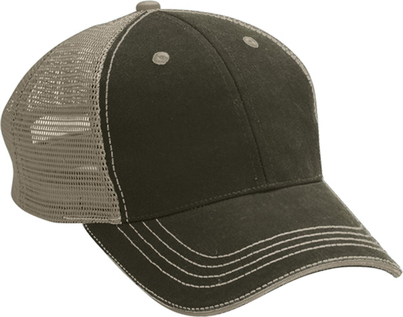 Cobra Cap Wm-6 6 Panel Washed Twill/soft Mesh - Olive Khaki
