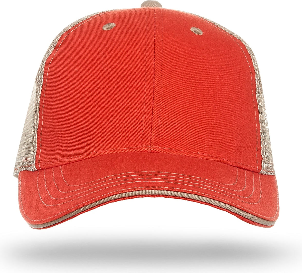 Cobra Cap Wm-6 6 Panel Washed Twill/soft Mesh - Orange Khaki