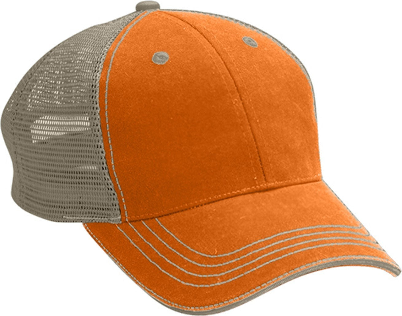 Cobra Cap Wm-6 6 Panel Washed Twill/soft Mesh - Tennessee Orange Khaki