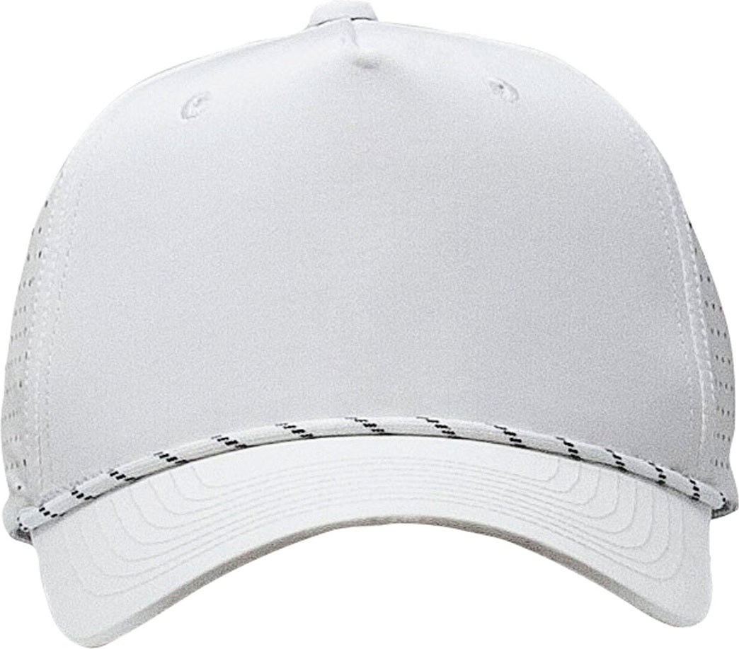 Cobra Cap Xfr 5 Panel Structured Perforated Lasercut Back Mixcolors Rope - White Black