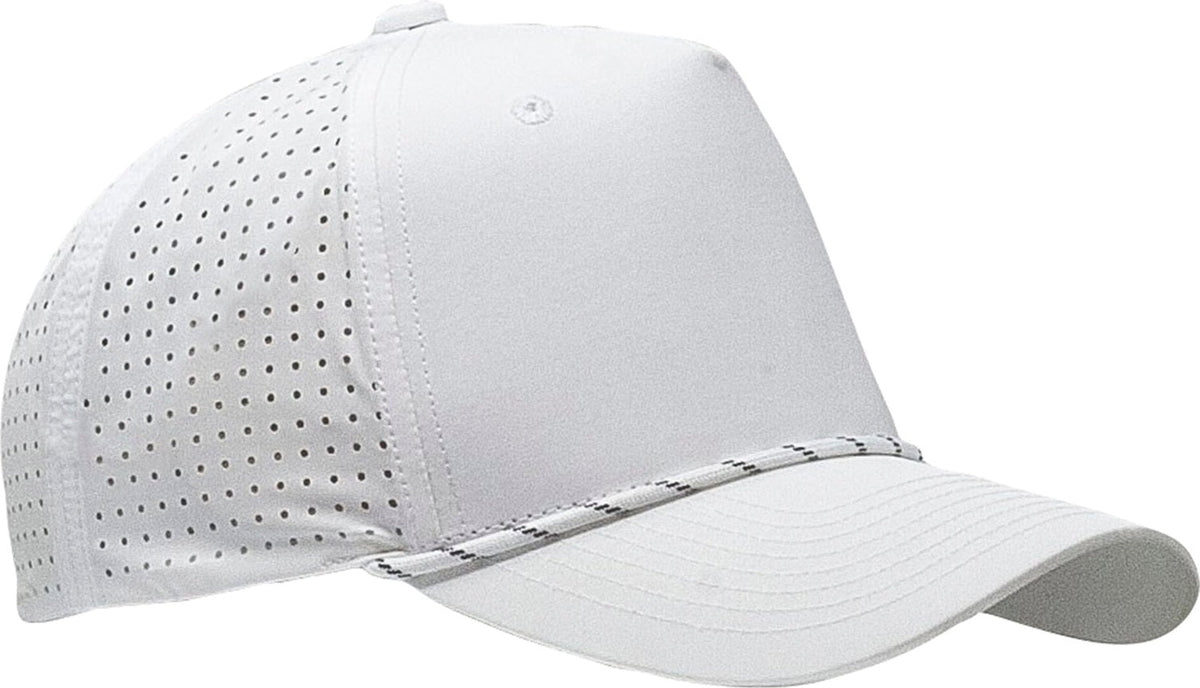 Cobra Cap Xfr 5 Panel Structured Perforated Lasercut Back Mixcolors Rope - White Black