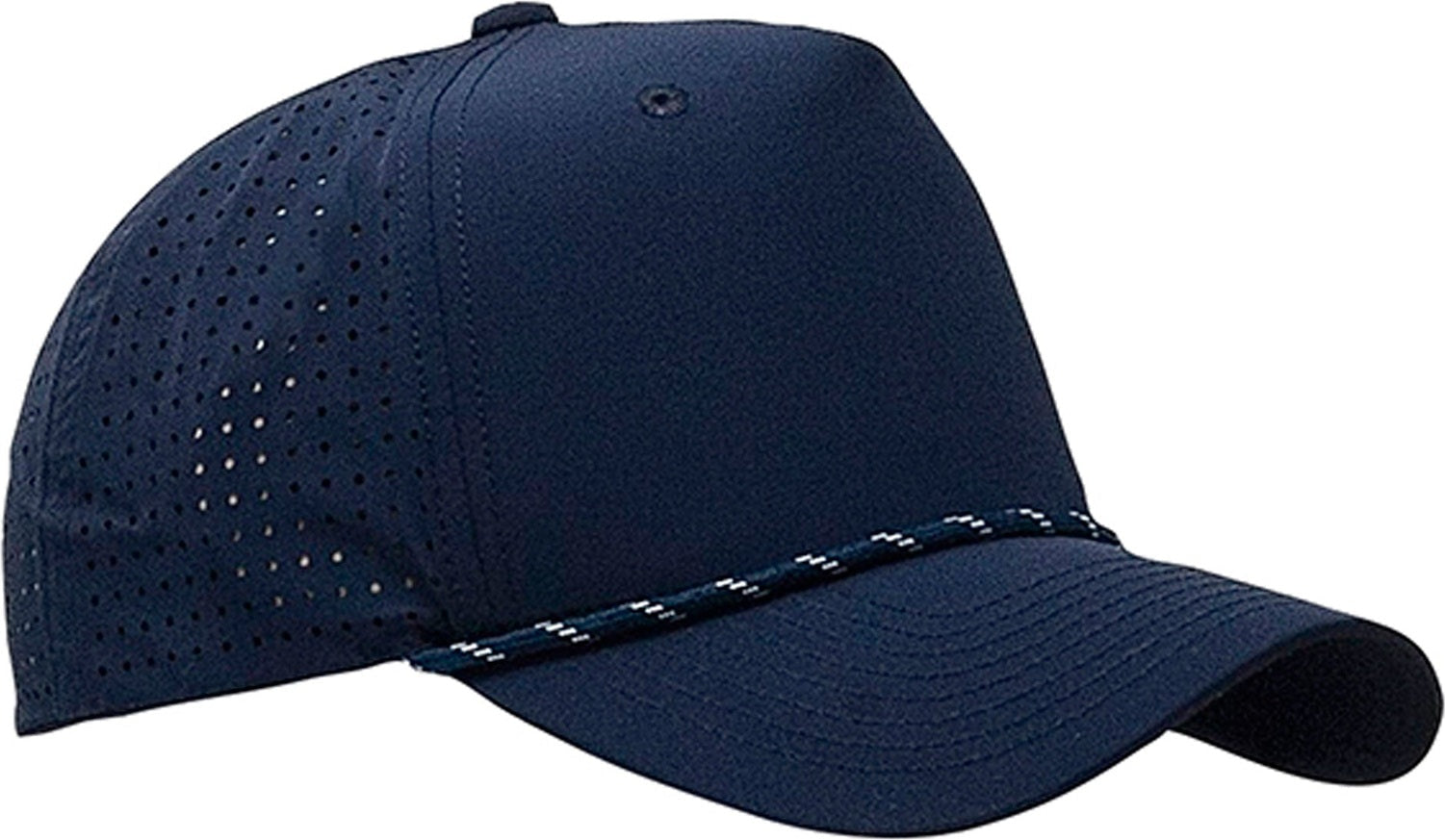 Cobra Cap Xfr 5 Panel Structured Perforated Lasercut Back Mixcolors Rope - Navy White