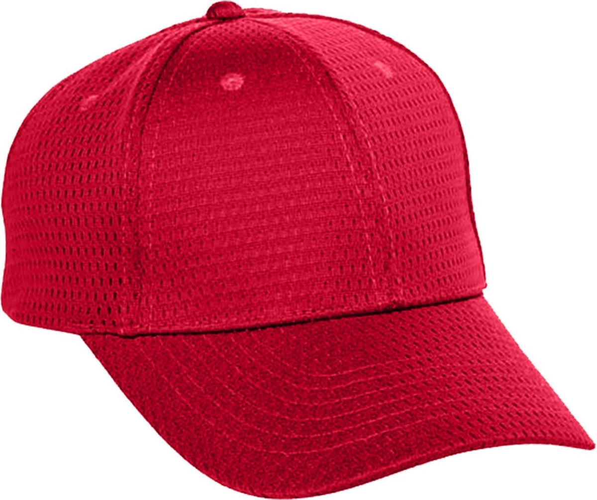 Cobra Cap Yam Youth Athletic Mesh 6 Panel - Red
