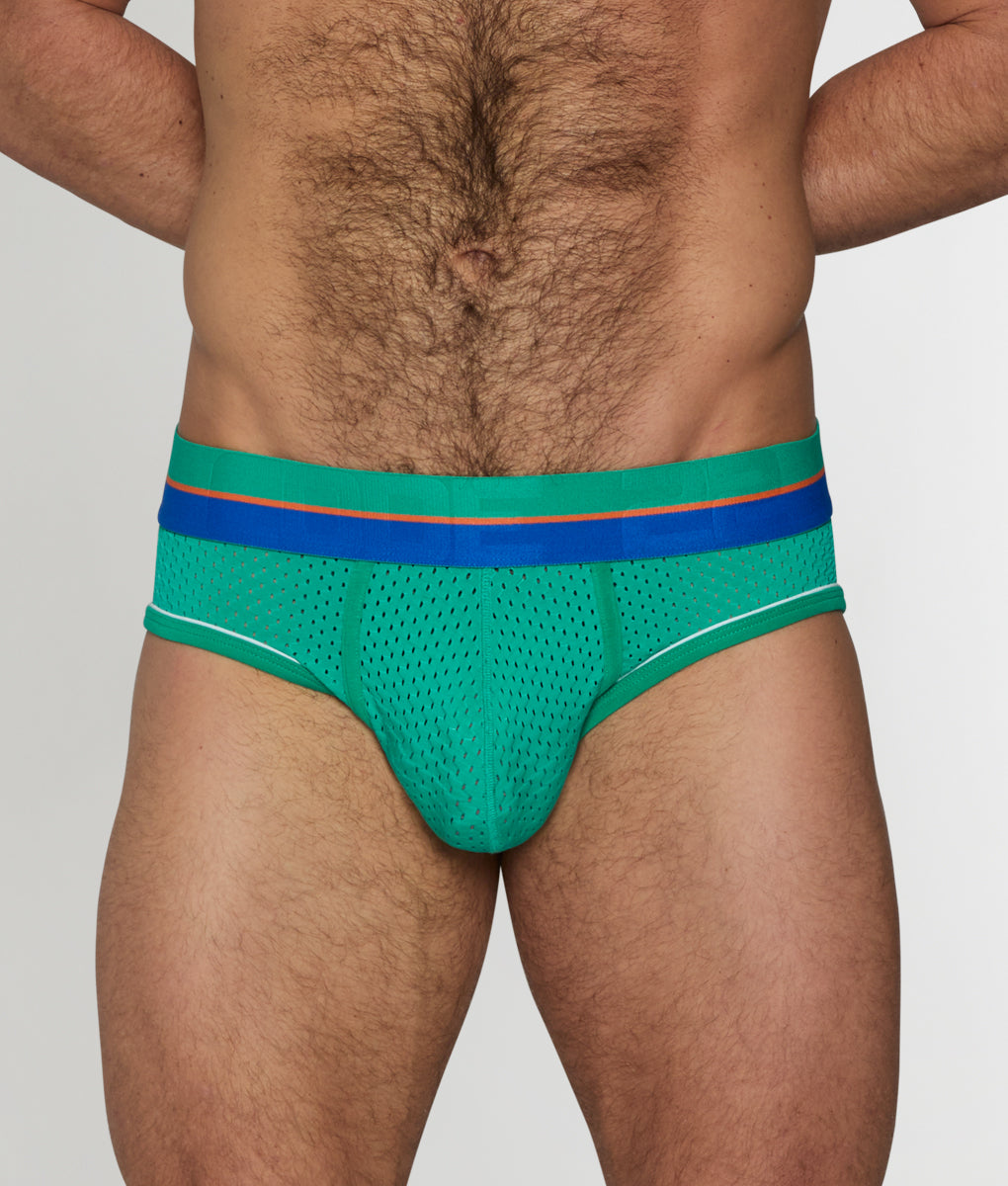 Code 22 Bright Mesh Brief - Green / Small