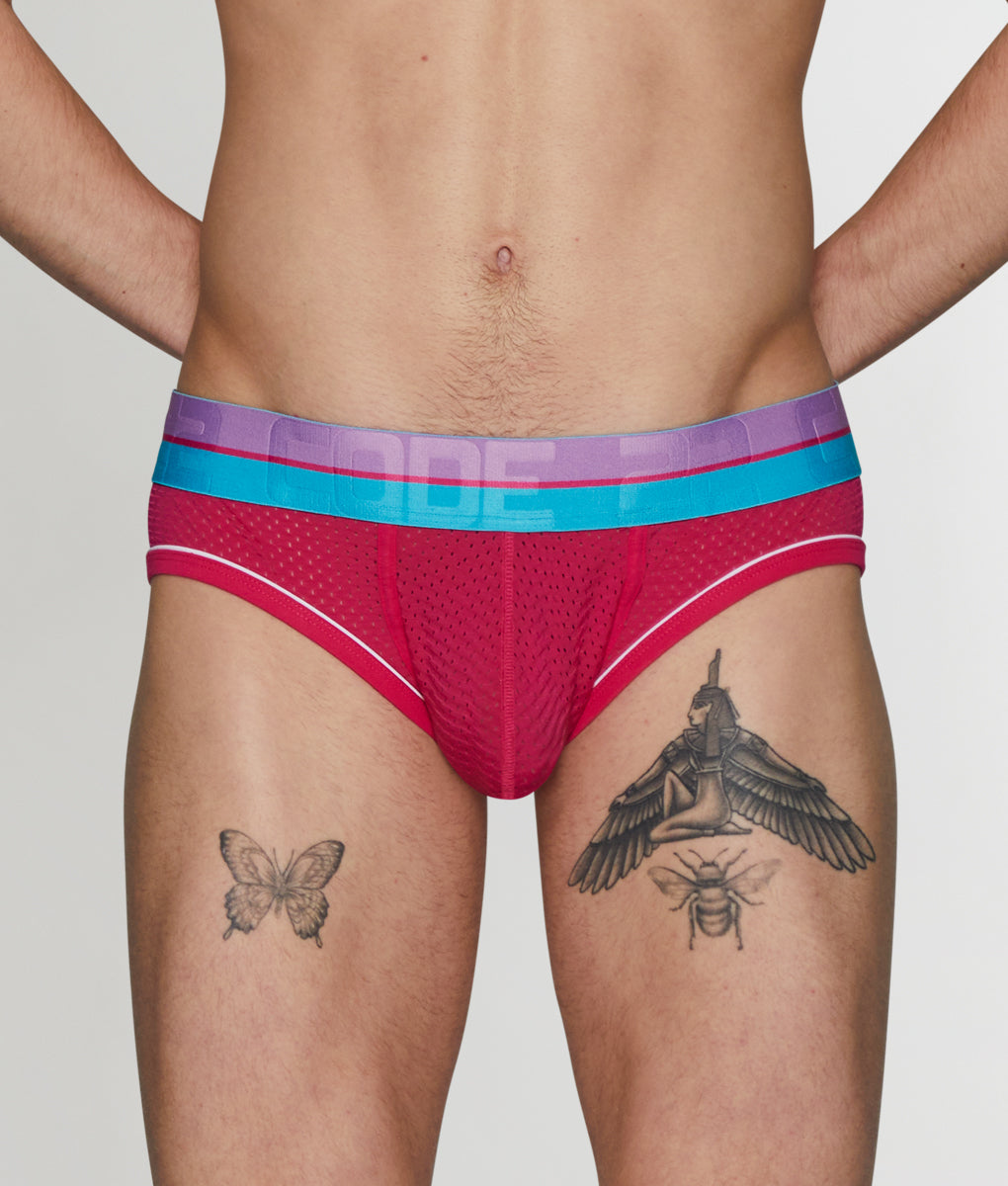 Code 22 Bright Mesh Brief - Pink / Small