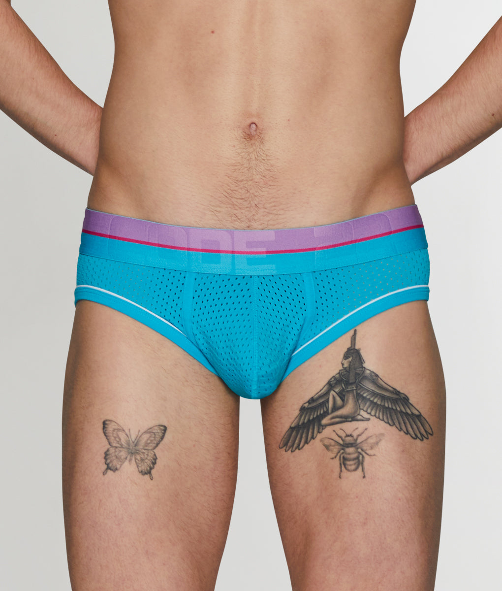Code 22 Bright Mesh Brief - Turquoise / Small