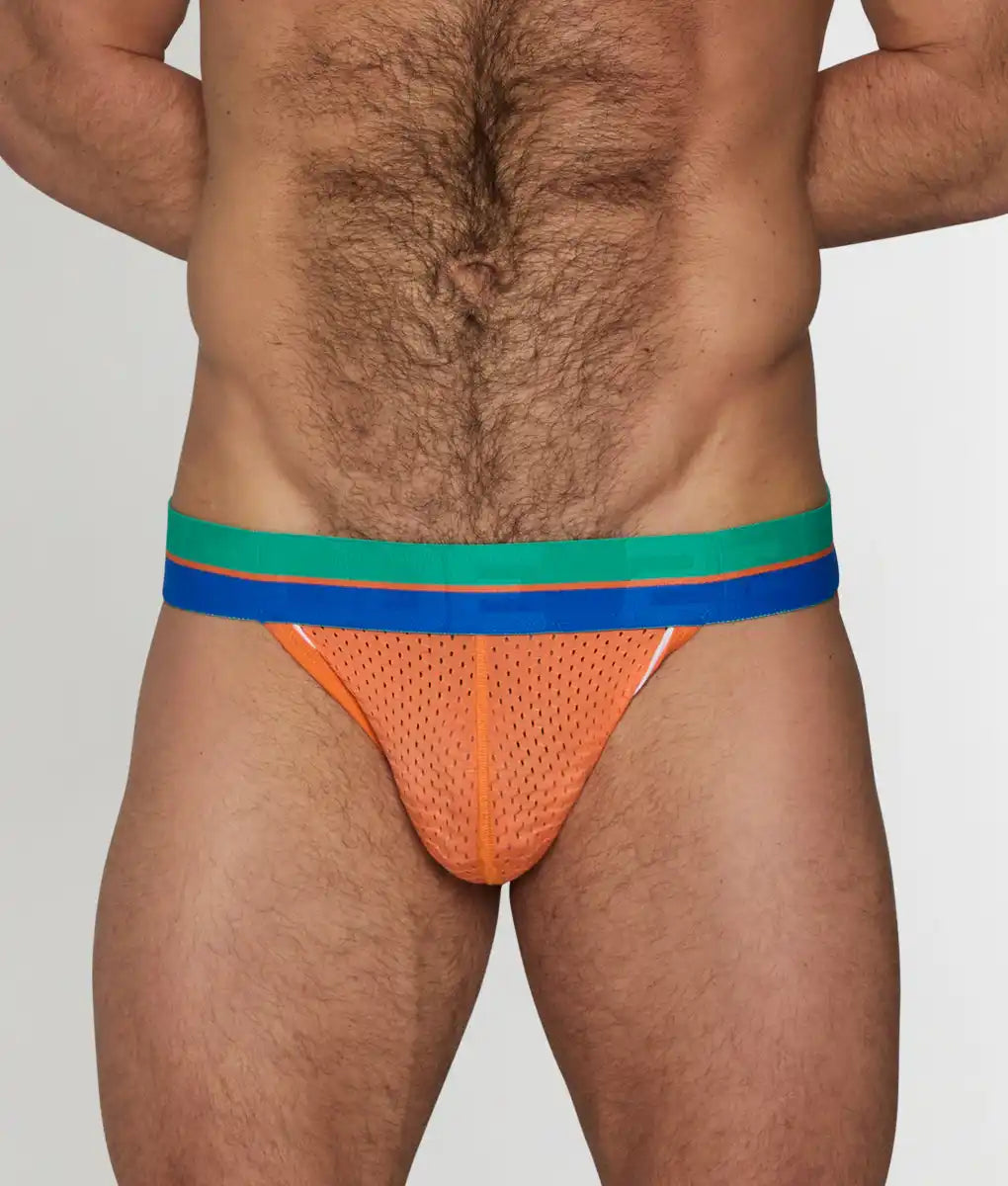 Code 22 Bright Mesh Jockstrap Orange / Small