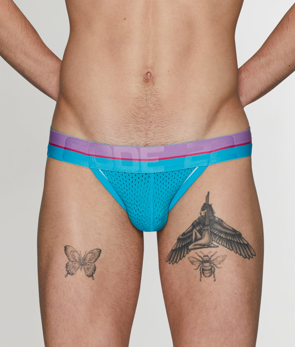 Code 22 Bright Mesh Jockstrap - Turquoise / Small